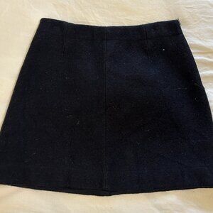 COS Navy Wool Mini Skirt